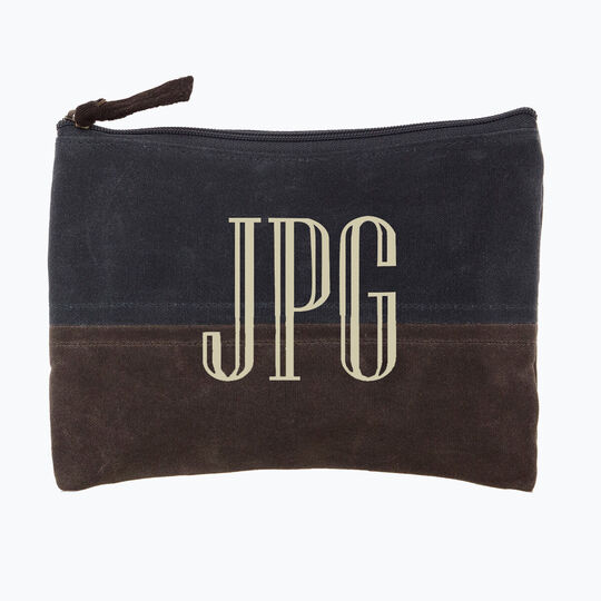 Personalized Waxed Canvas Cosmetic Bag